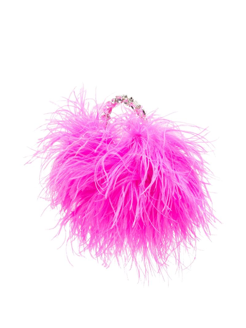 Pink Taliya Feather-embellished Mini Bag