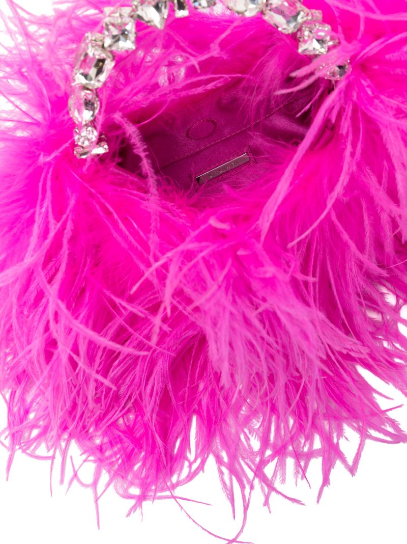 Pink Taliya Feather-embellished Mini Bag
