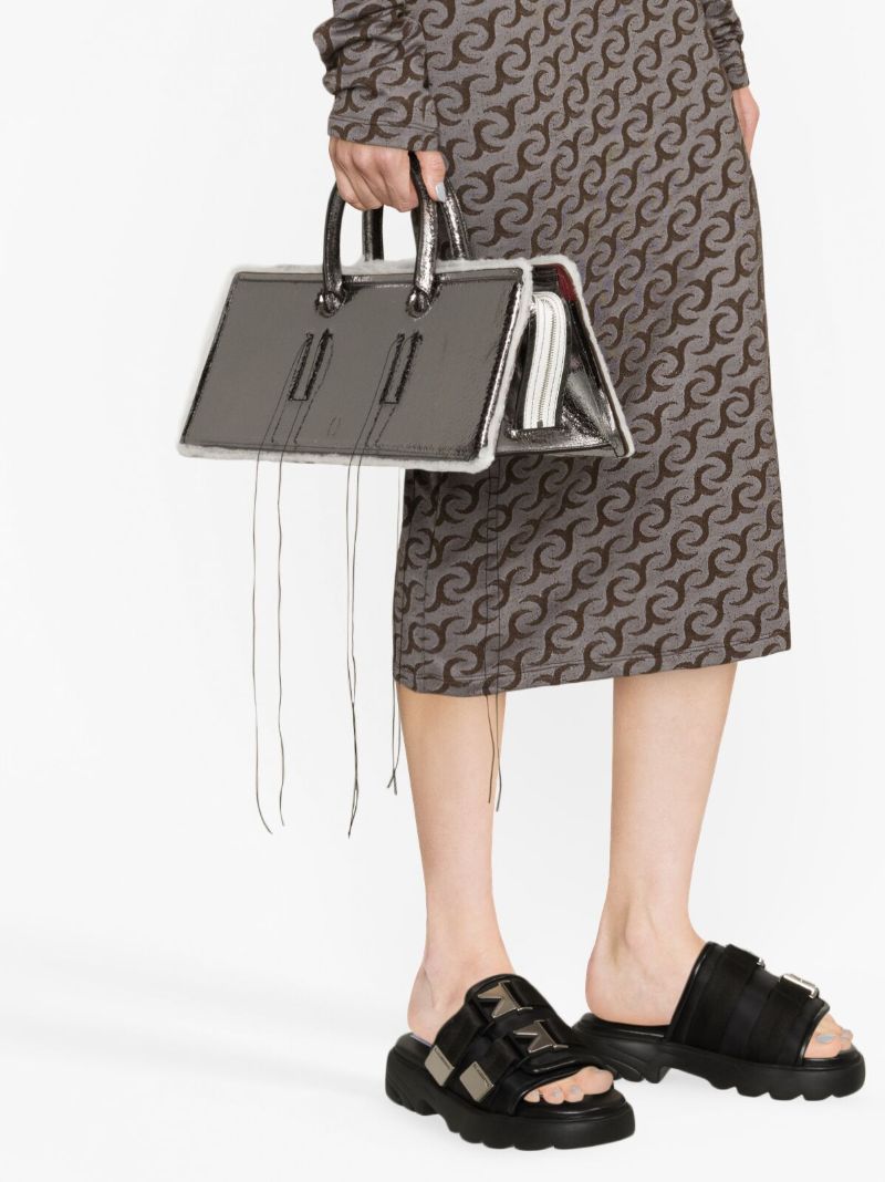 Silver Otto Leather Tote Bag