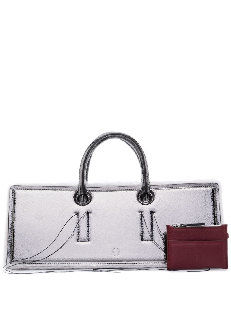 Silver Otto Leather Tote Bag