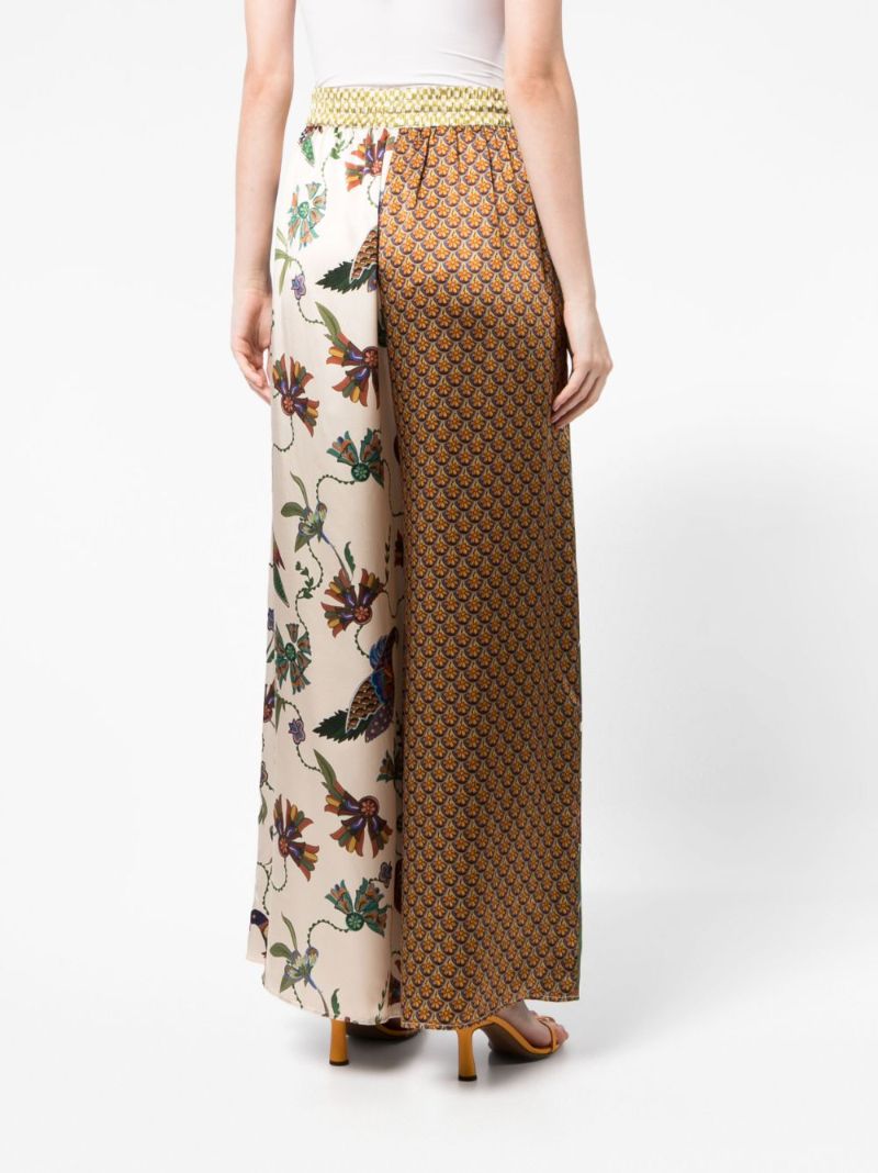 Green Birdie Silk Palazzo Trousers