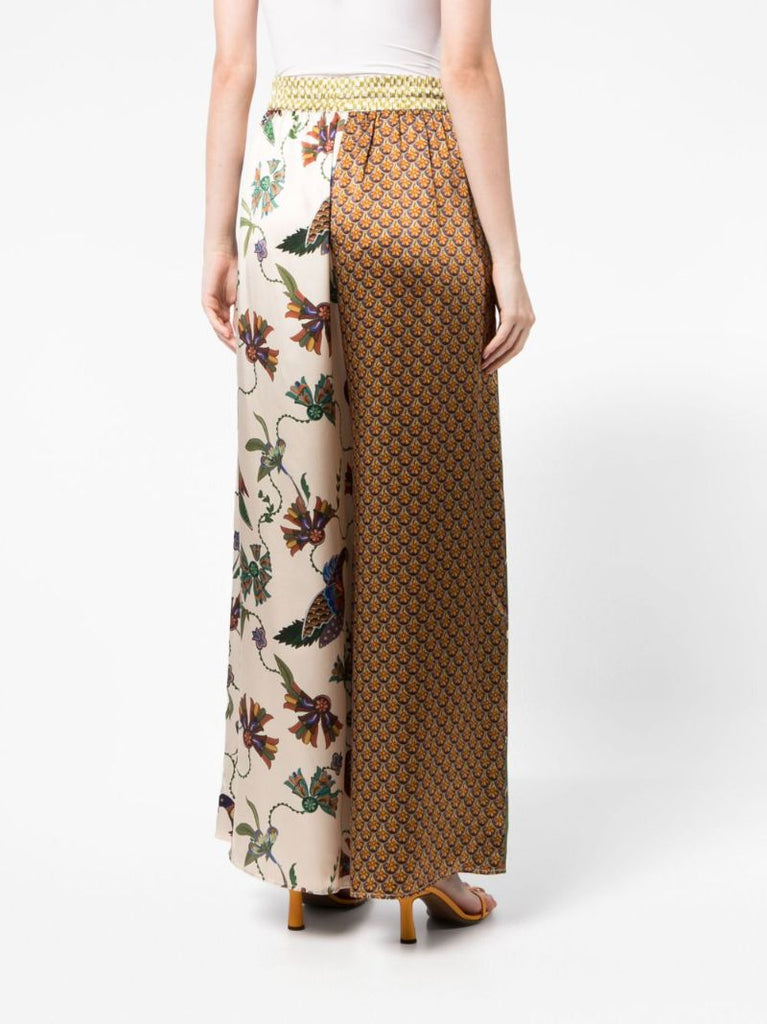 Green Birdie Silk Palazzo Trousers