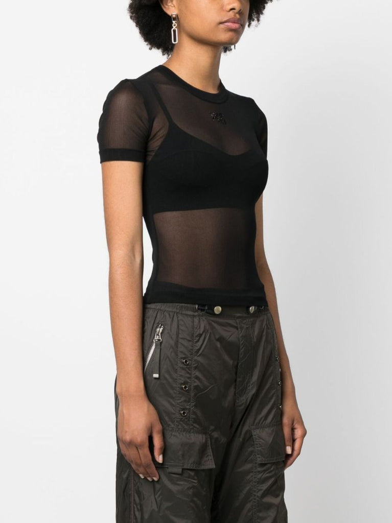 Black Mesh Short Sleeve T-shirt