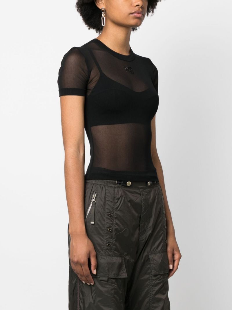 Black Mesh Short Sleeve T-shirt