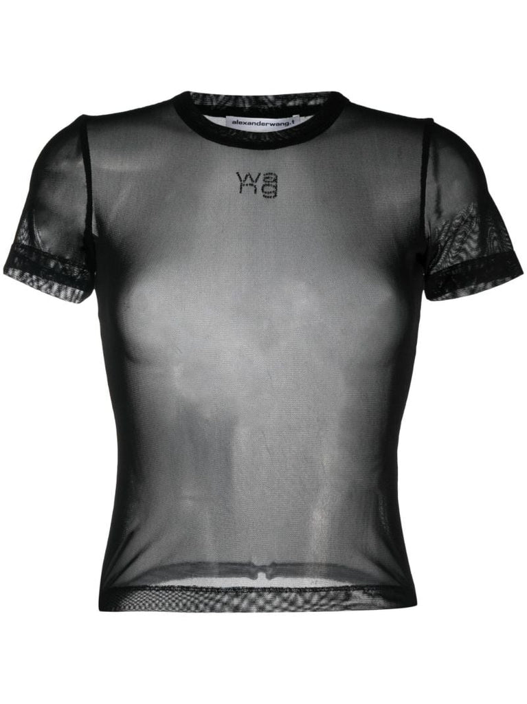 Black Mesh Short Sleeve T-shirt
