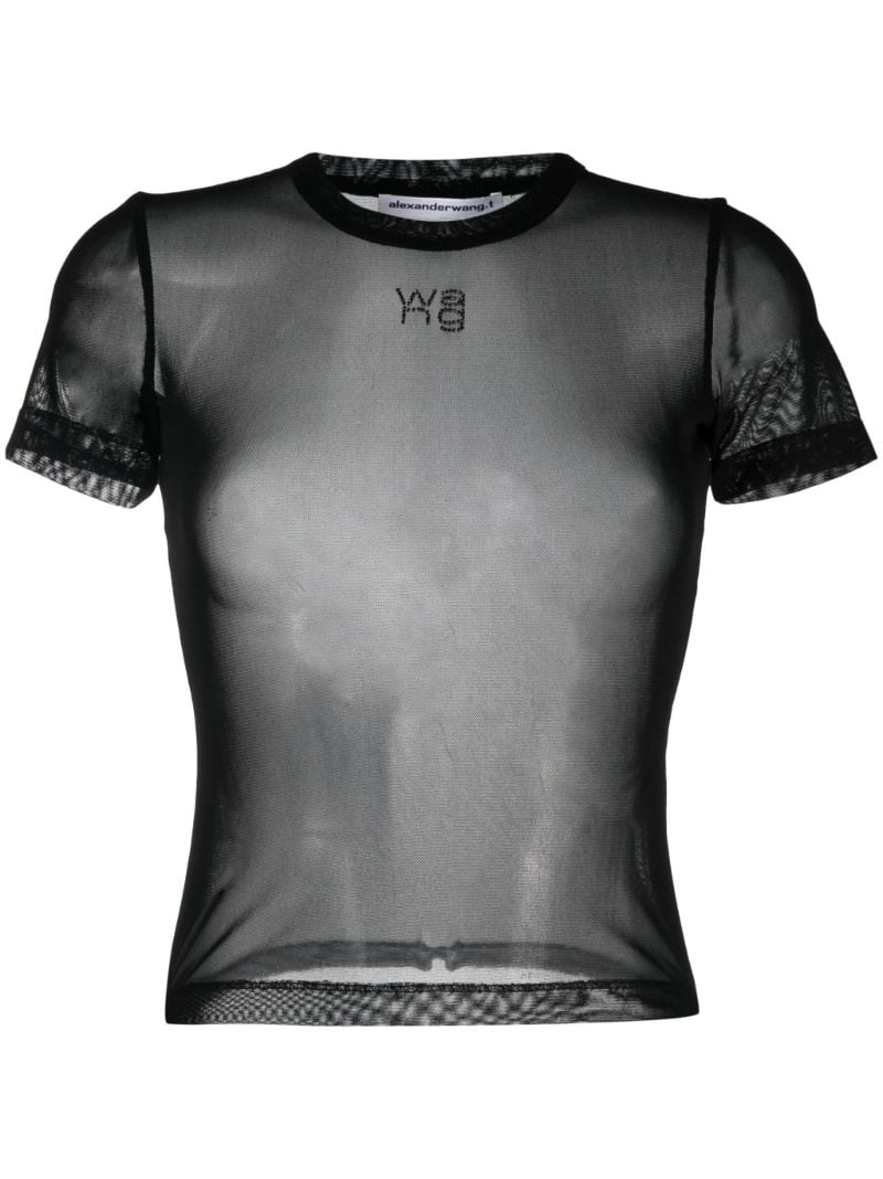 Black Mesh Short Sleeve T-shirt