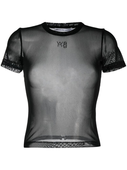 Black Mesh Short Sleeve T-shirt