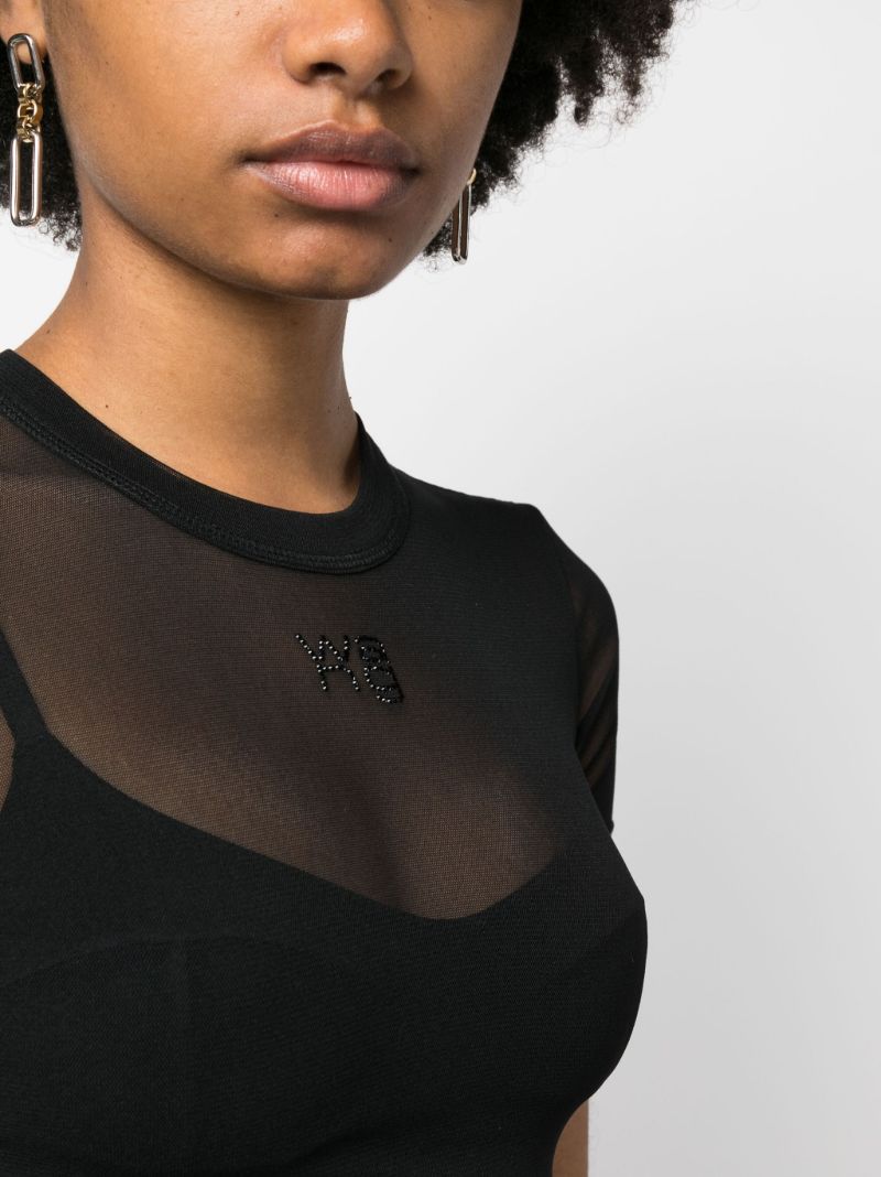 Black Mesh Short Sleeve T-shirt