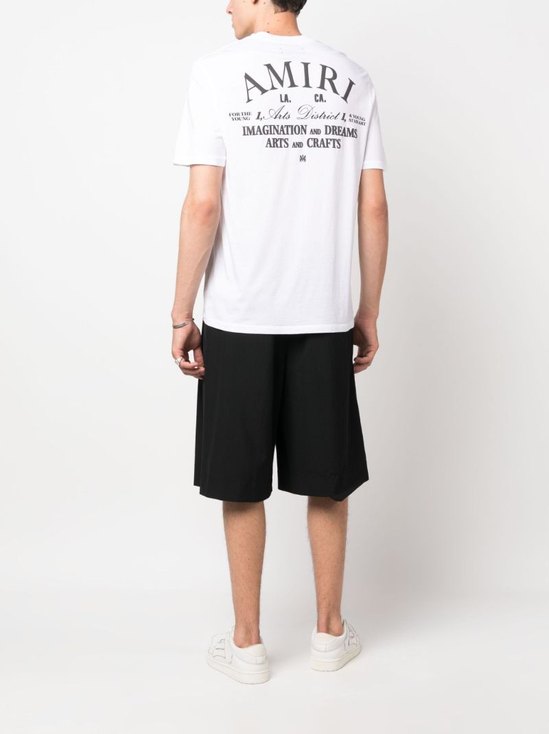 White Logo Print Cotton T-shirt