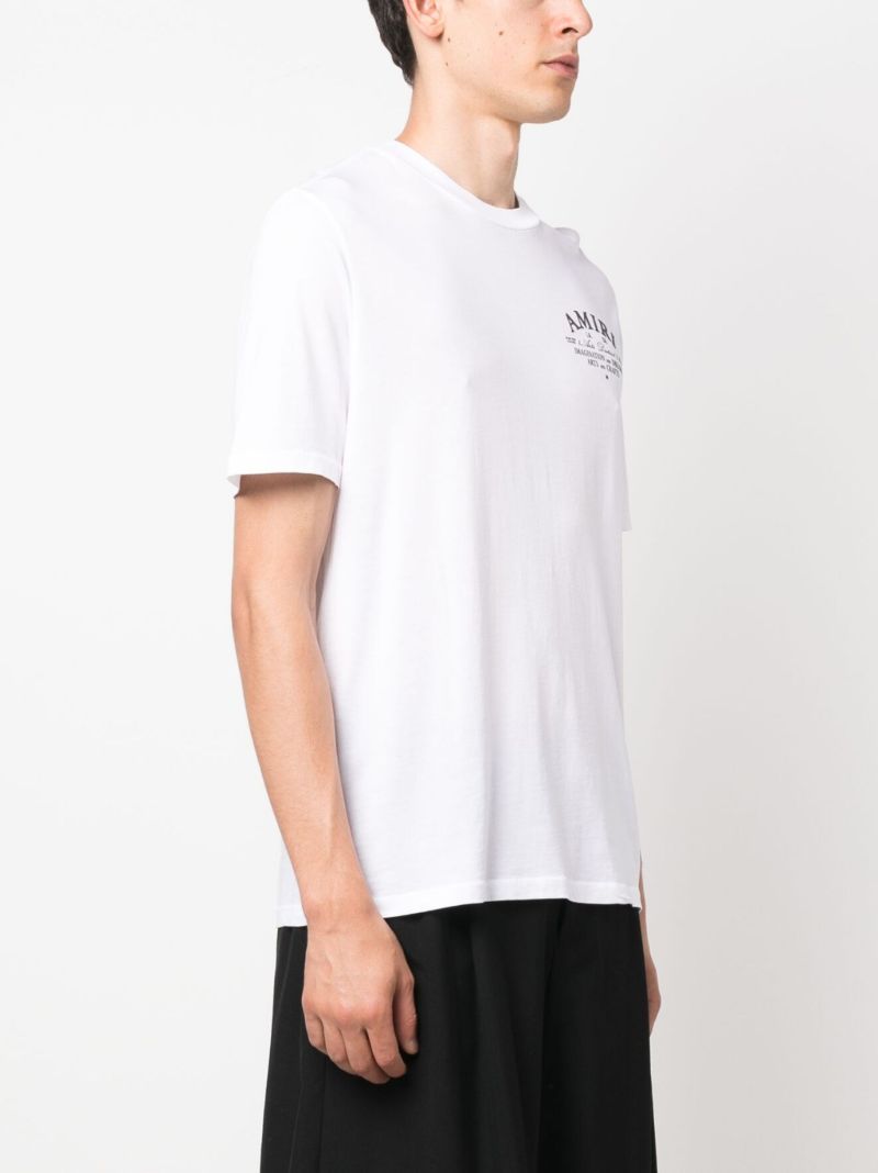 White Logo Print Cotton T-shirt