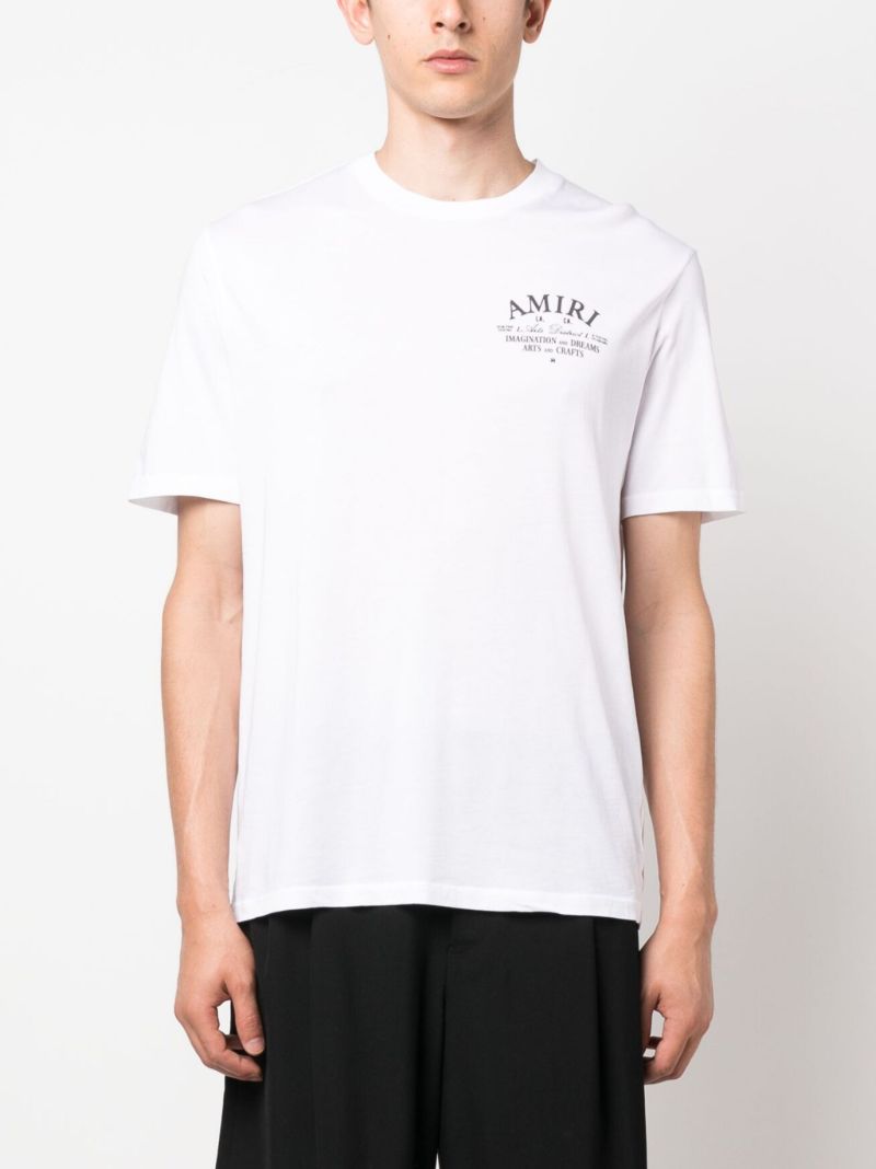 White Logo Print Cotton T-shirt