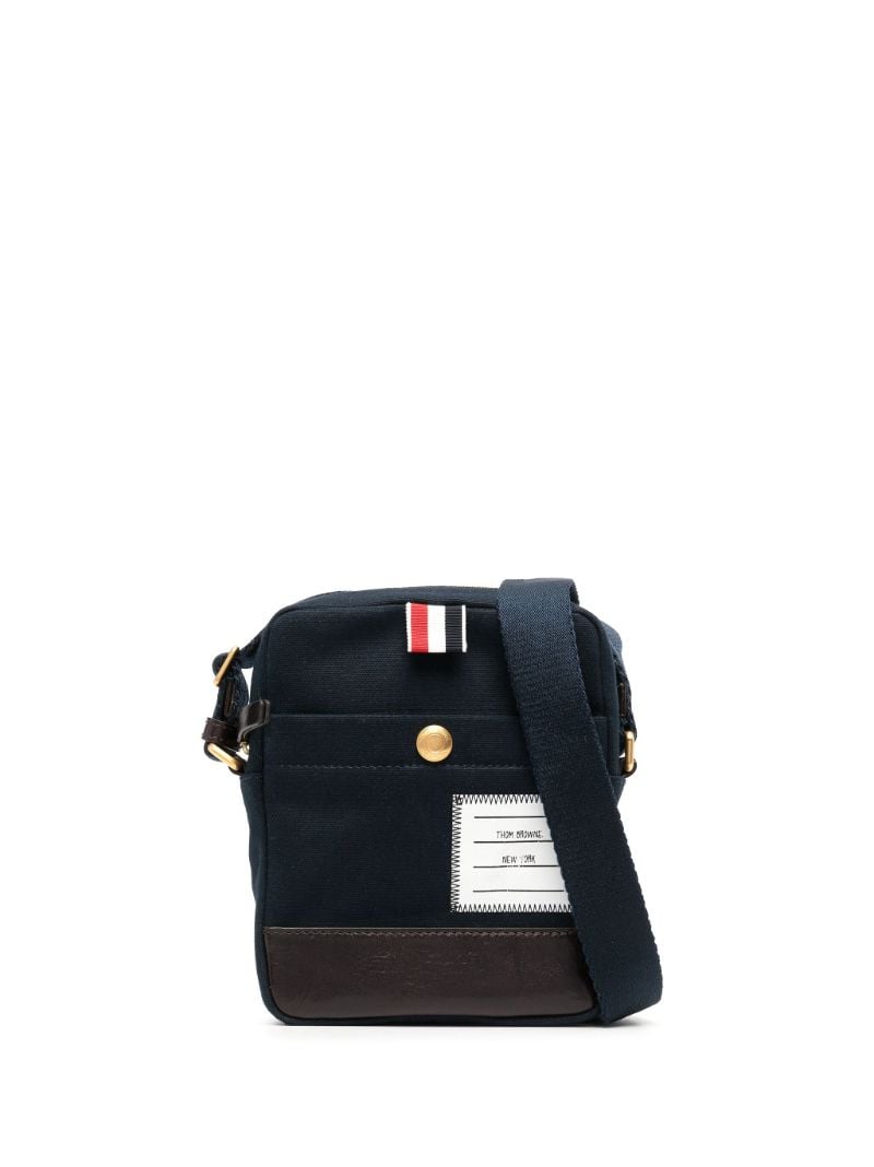 Blue Logo-appliquÃ_x0083_Â© Canvas Messenger Bag