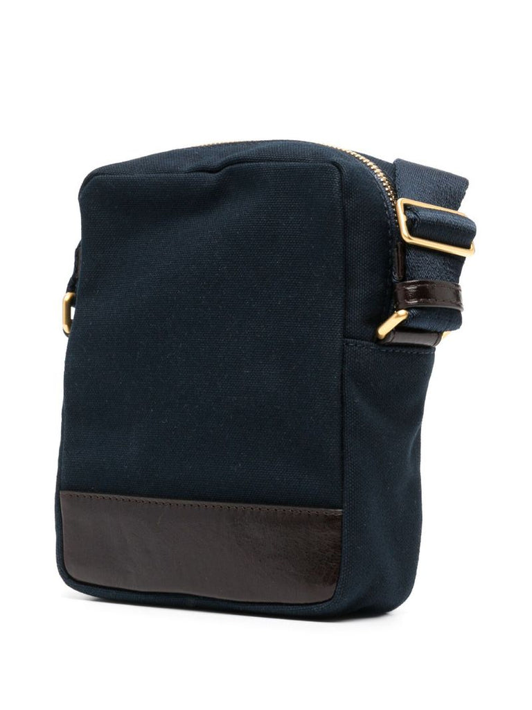 Blue Logo-appliquÃ_x0083_Â© Canvas Messenger Bag