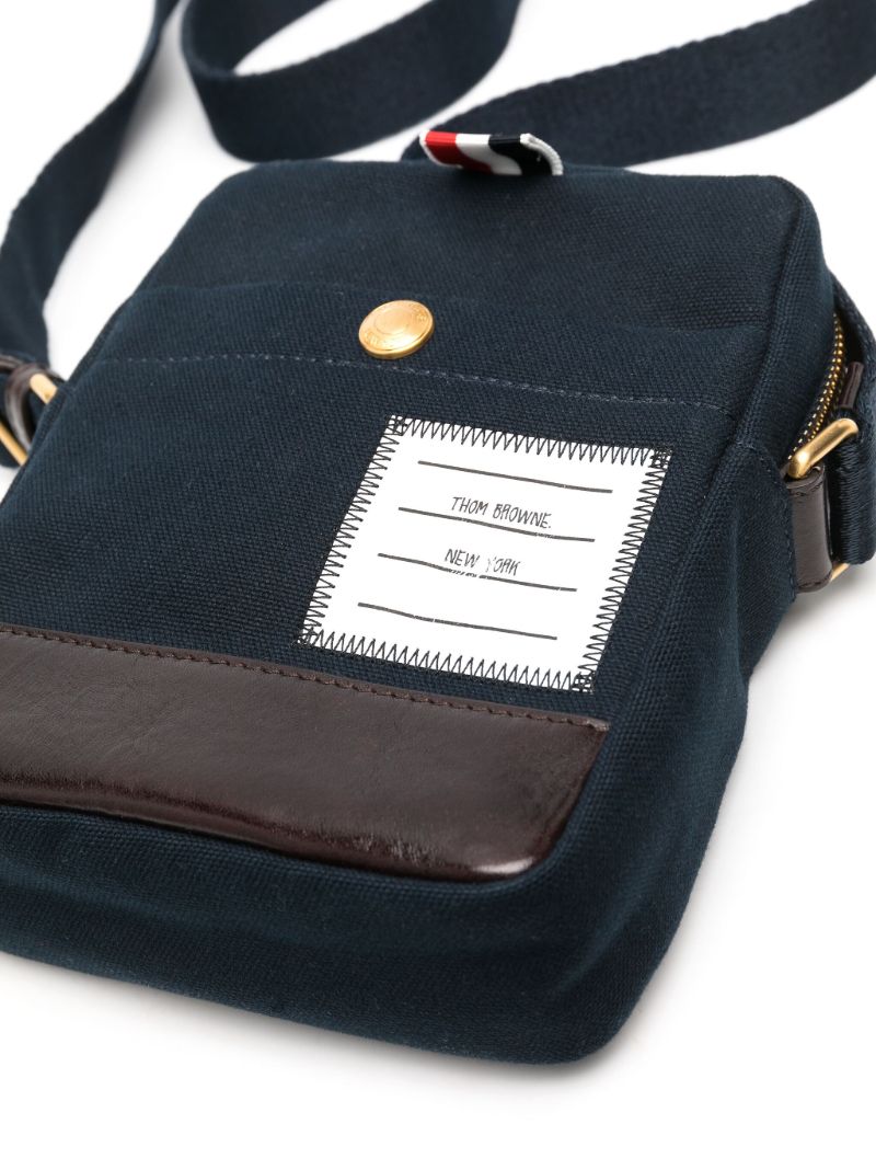 Blue Logo-appliquÃ_x0083_Â© Canvas Messenger Bag