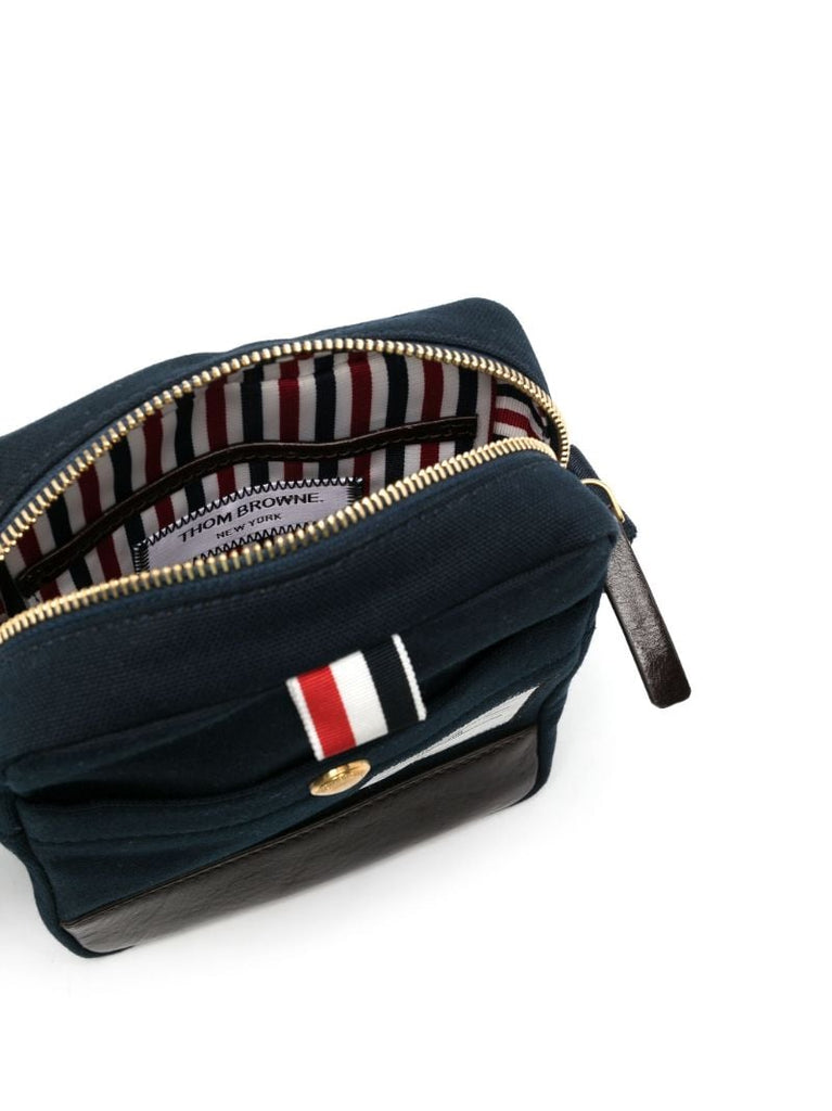 Blue Logo-appliquÃ_x0083_Â© Canvas Messenger Bag
