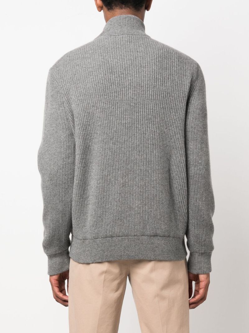 Grey Panelled Suede-cashmere Jacket