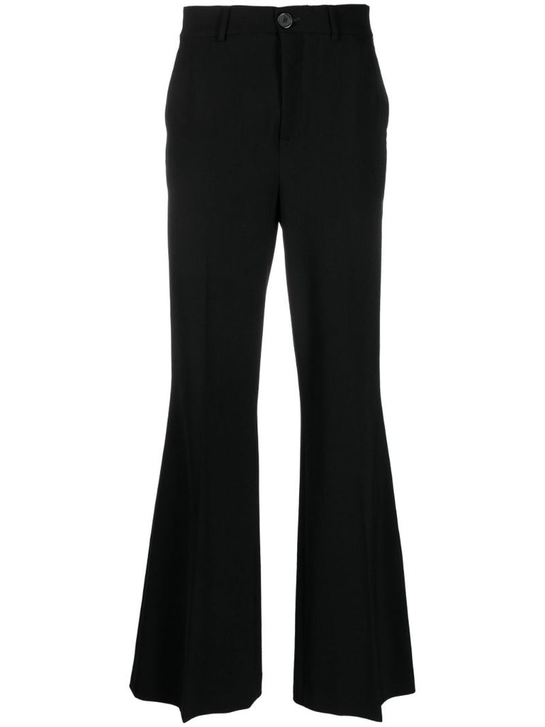 Black Flared Tailored Trousers