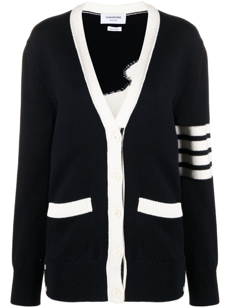 Blue 4-bar Hector Cotton Cardigan