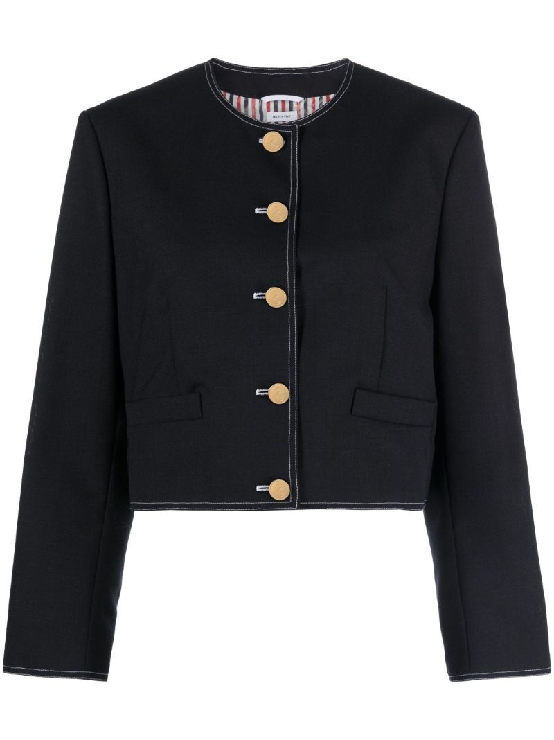 Blue Rwb Wool Cropped Jacket