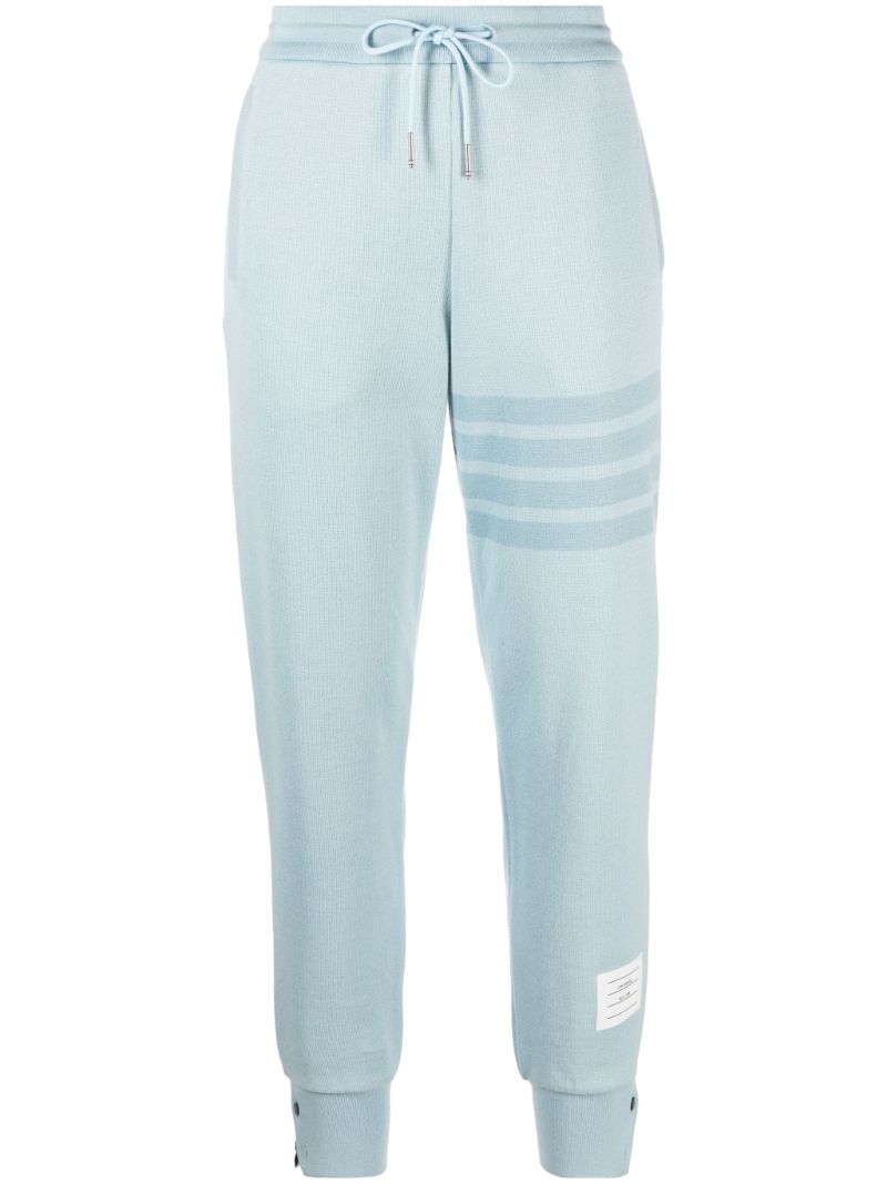 Blue 4-bar Cotton Track Pants