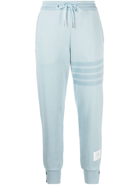 Blue 4-bar Cotton Track Pants