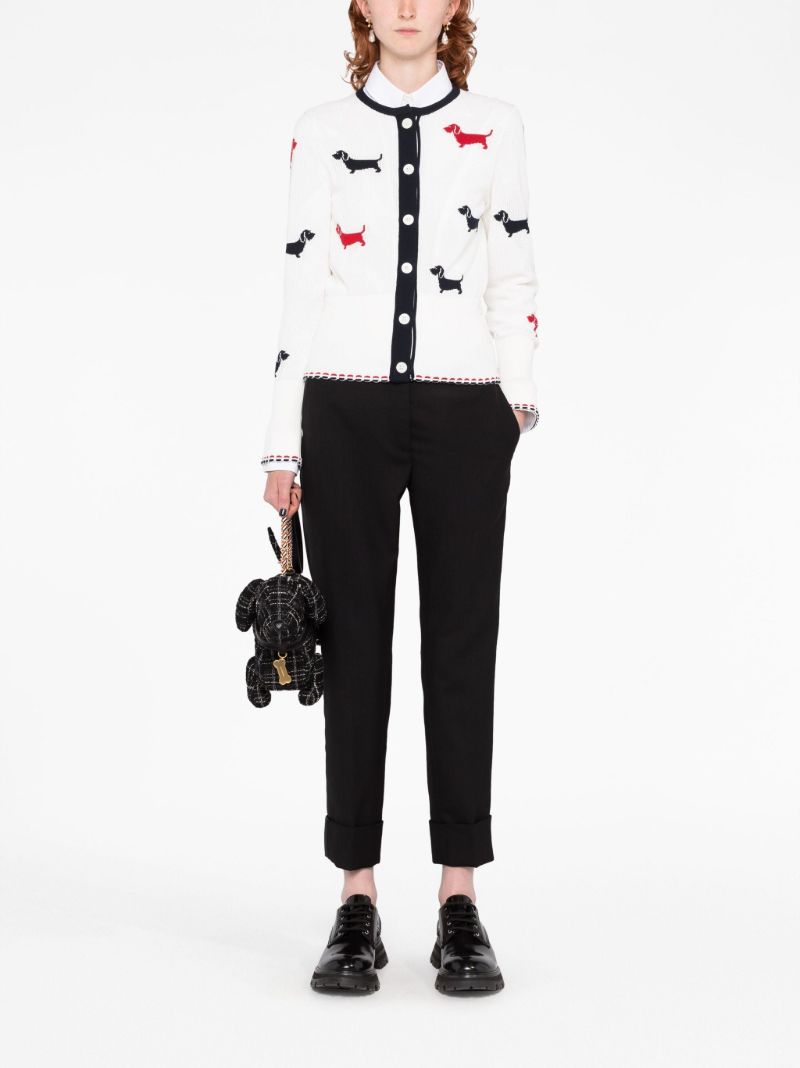 White Hector Intarsia-knit Cotton Cardigan
