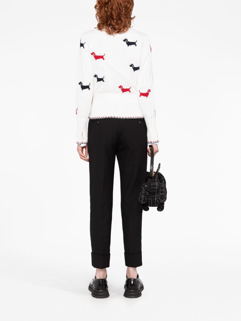 White Hector Intarsia-knit Cotton Cardigan