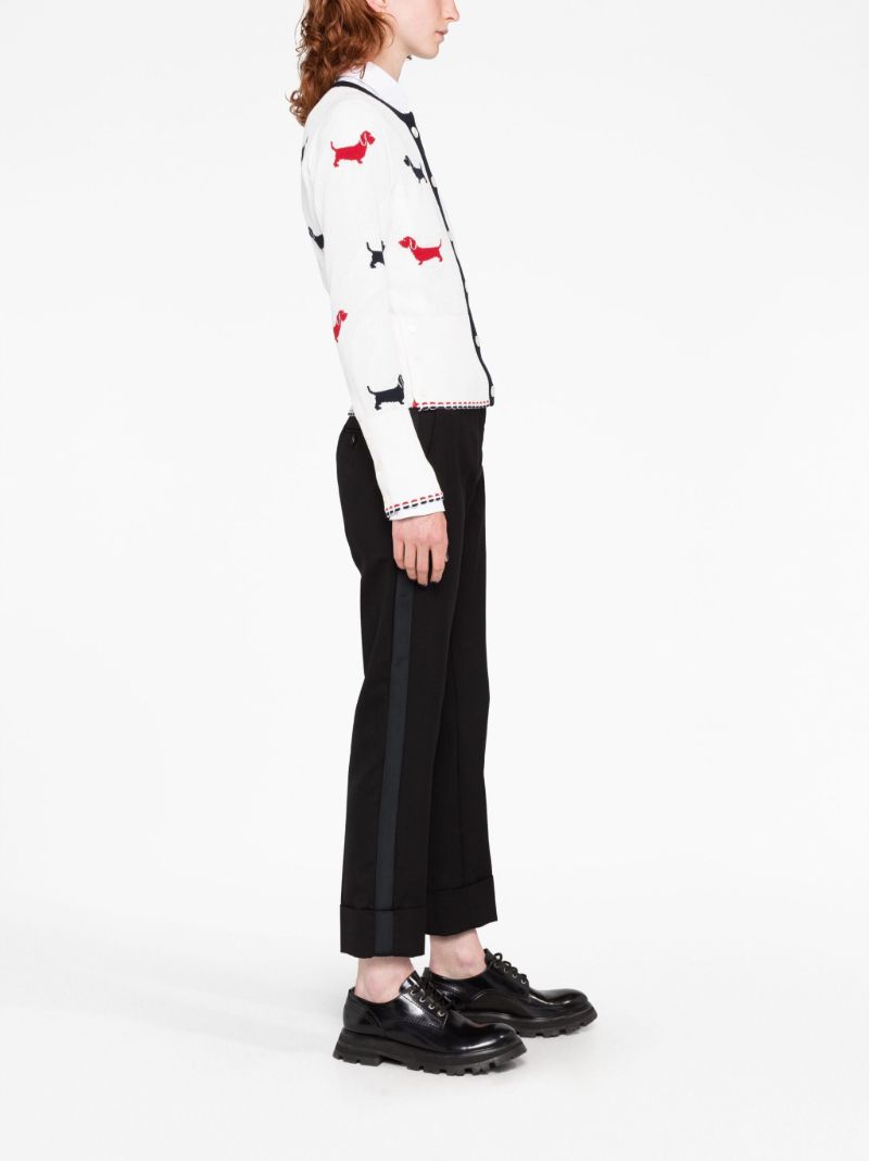 White Hector Intarsia-knit Cotton Cardigan