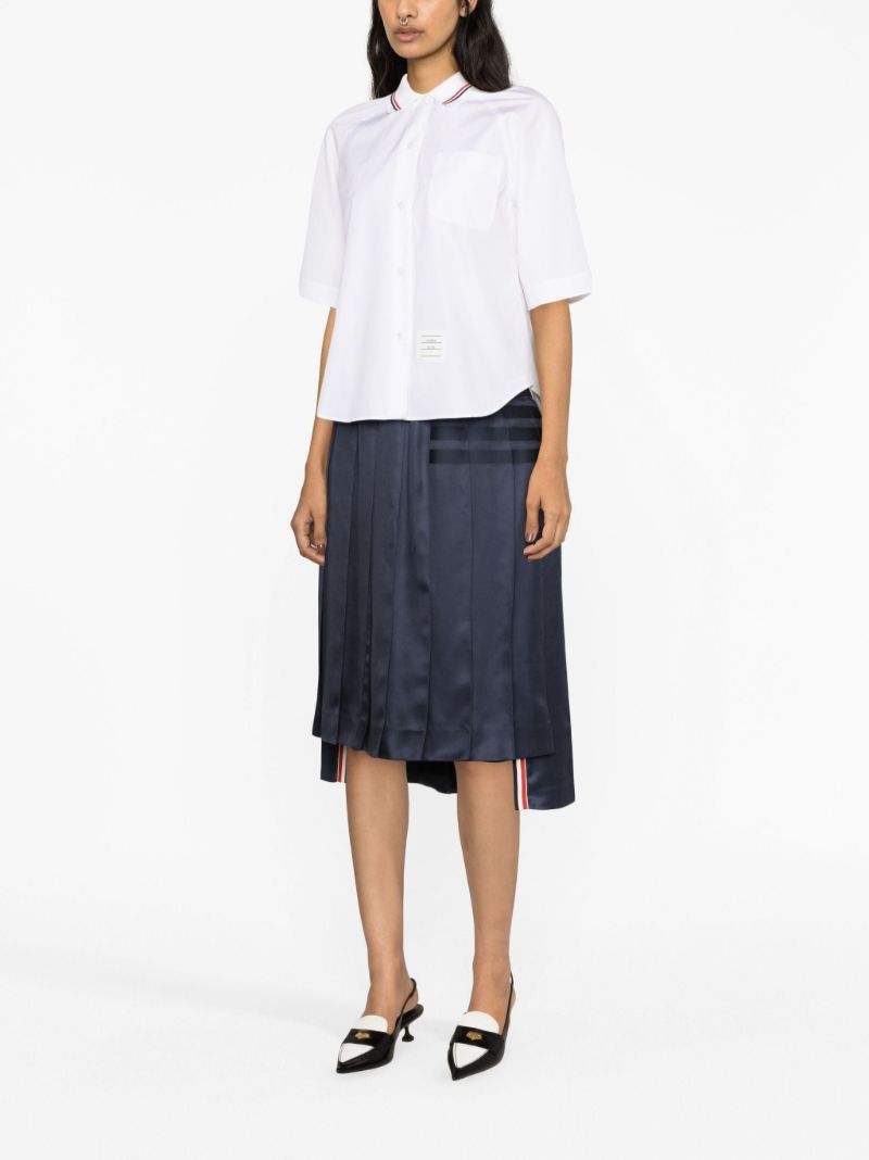 White Box Pleat Cotton Shirt