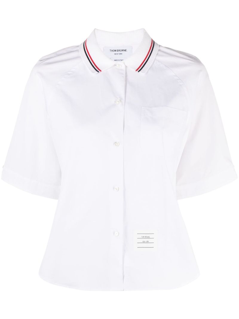 White Box Pleat Cotton Shirt