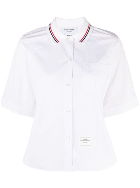 White Box Pleat Cotton Shirt