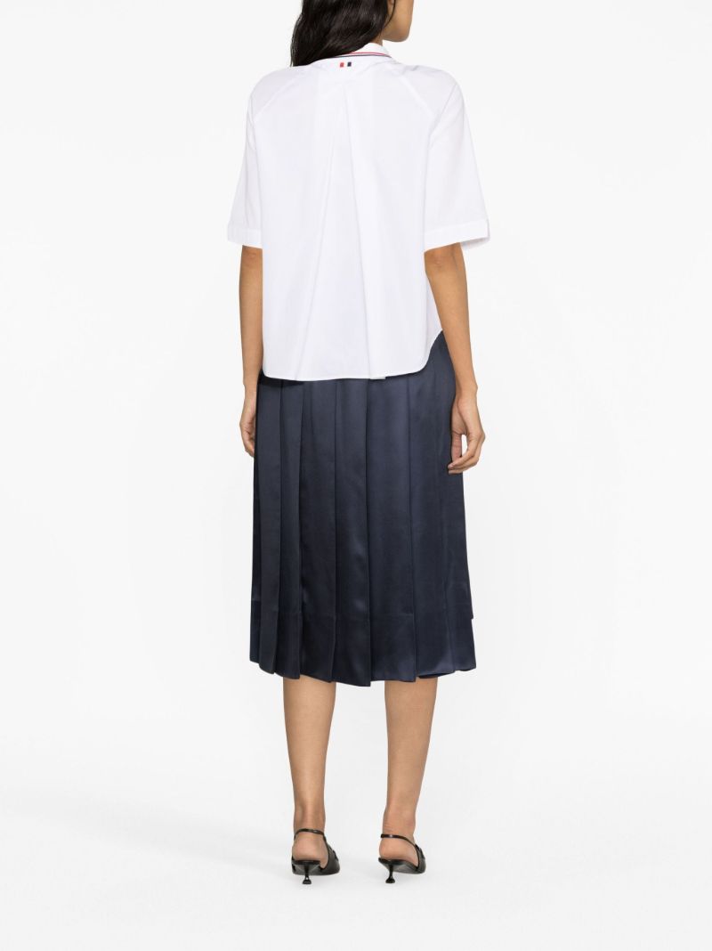 White Box Pleat Cotton Shirt