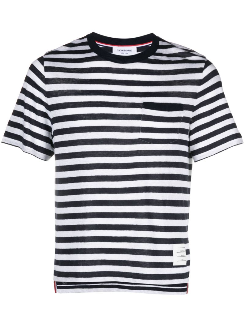 Blue Striped Cotton T-shirt