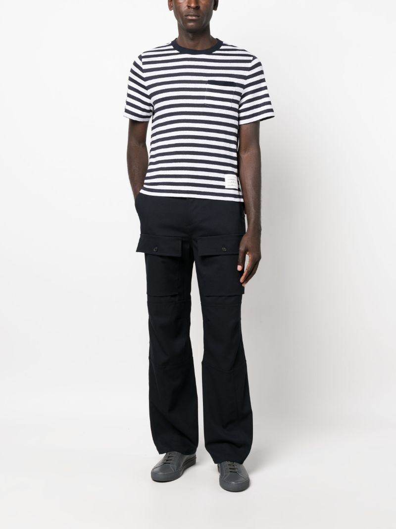 Blue Striped Cotton T-shirt