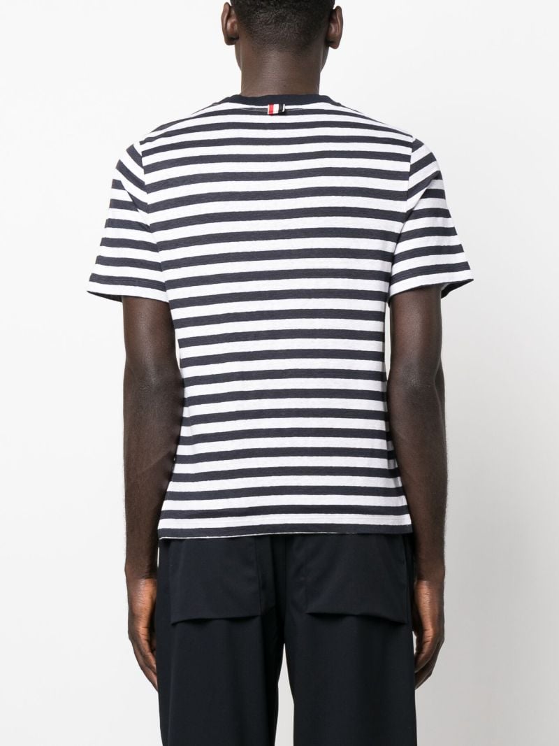 Blue Striped Cotton T-shirt