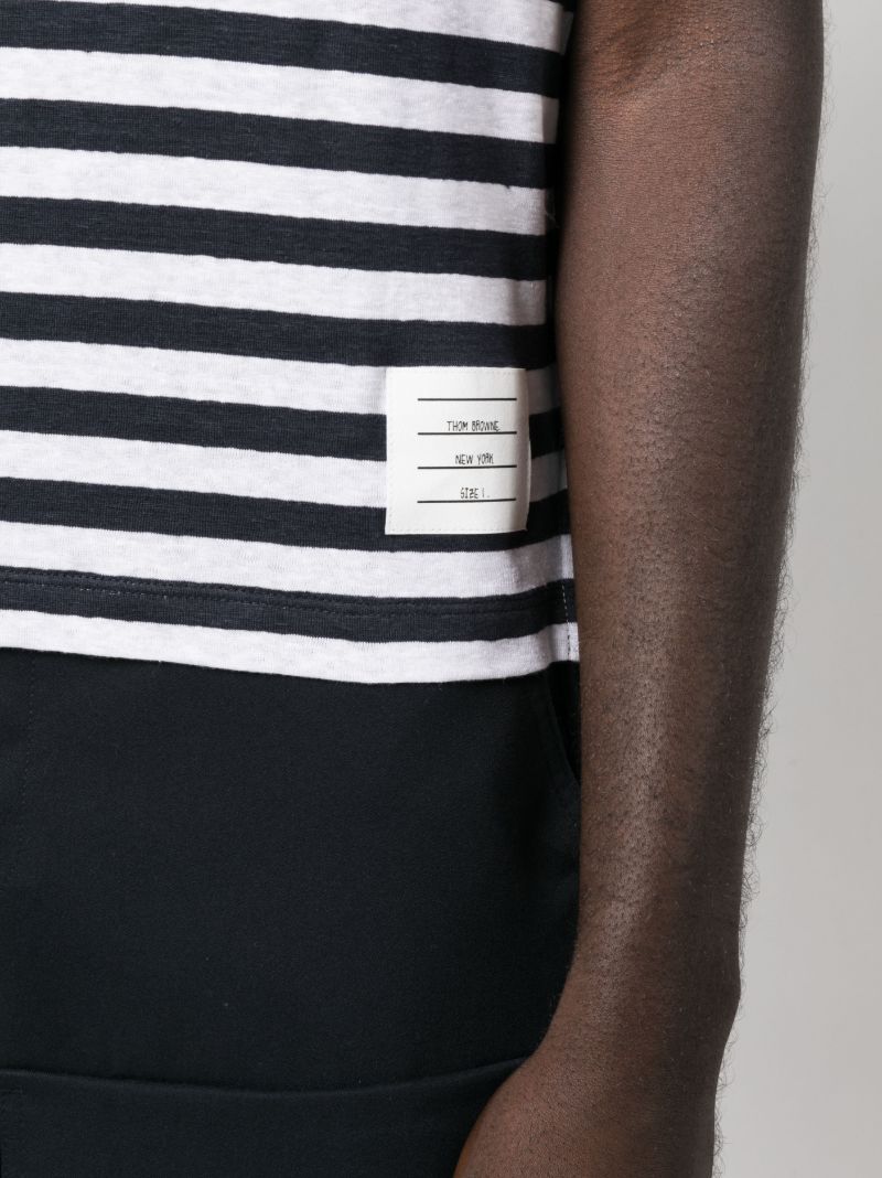 Blue Striped Cotton T-shirt