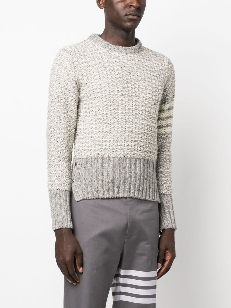Grey 4-bar Stripe Wool Sweatshirt