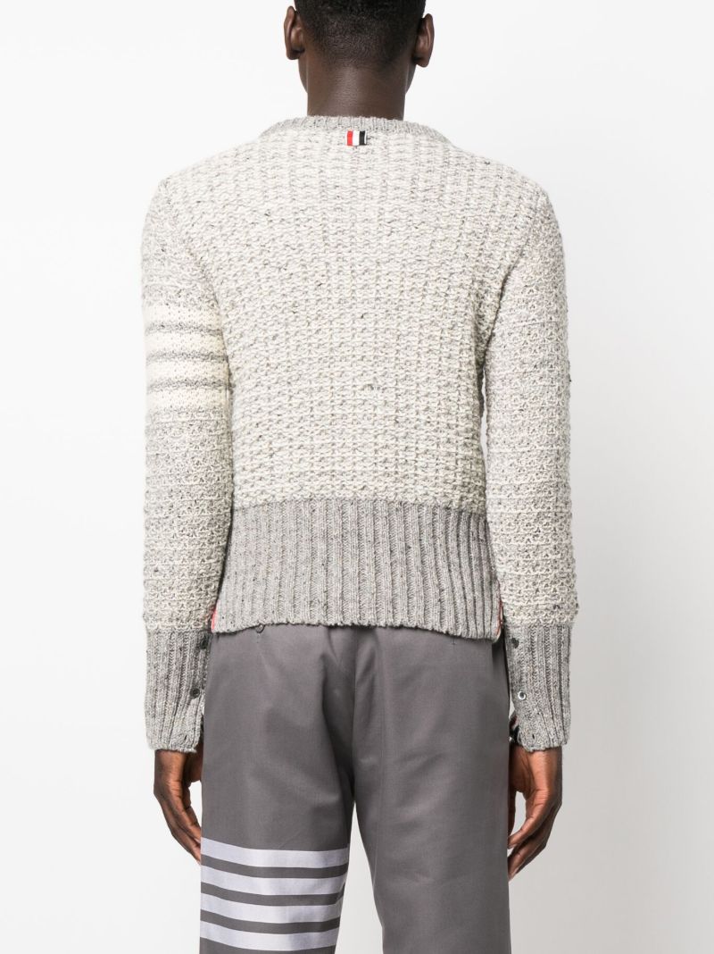 Grey 4-bar Stripe Wool Sweatshirt