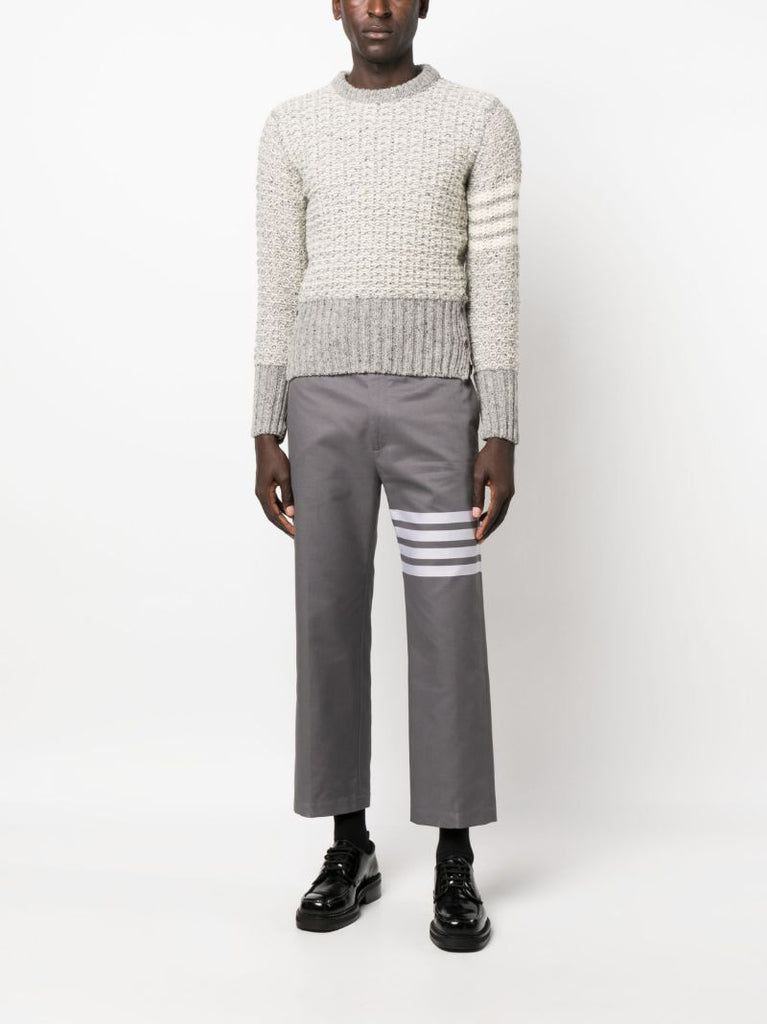 Grey 4-bar Stripe Wool Sweatshirt