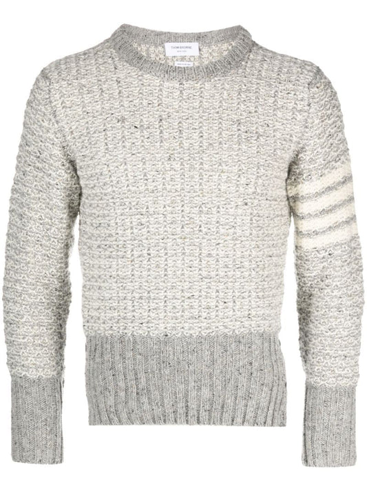 Grey 4-bar Stripe Wool Sweatshirt