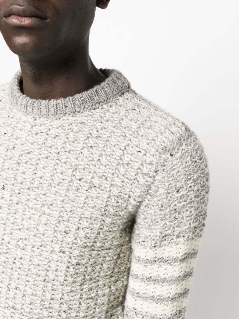 Grey 4-bar Stripe Wool Sweatshirt