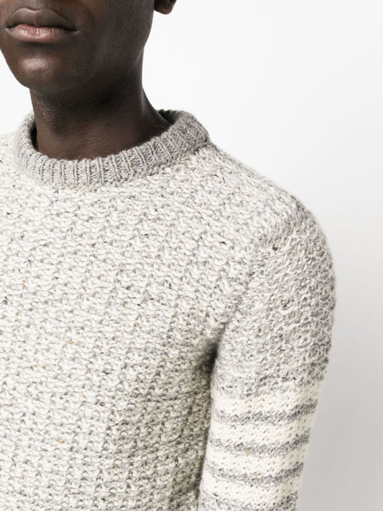 Grey 4-bar Stripe Wool Sweatshirt