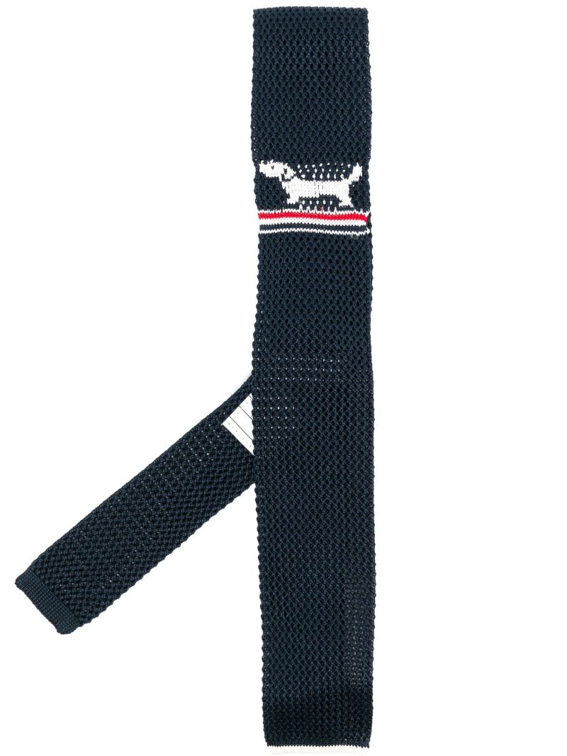 Blue Hector Pointelle-knit Silk Scarf