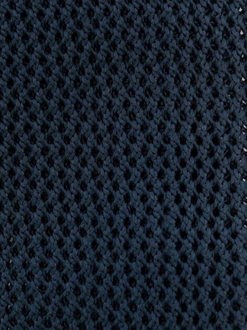 Blue Hector Pointelle-knit Silk Scarf