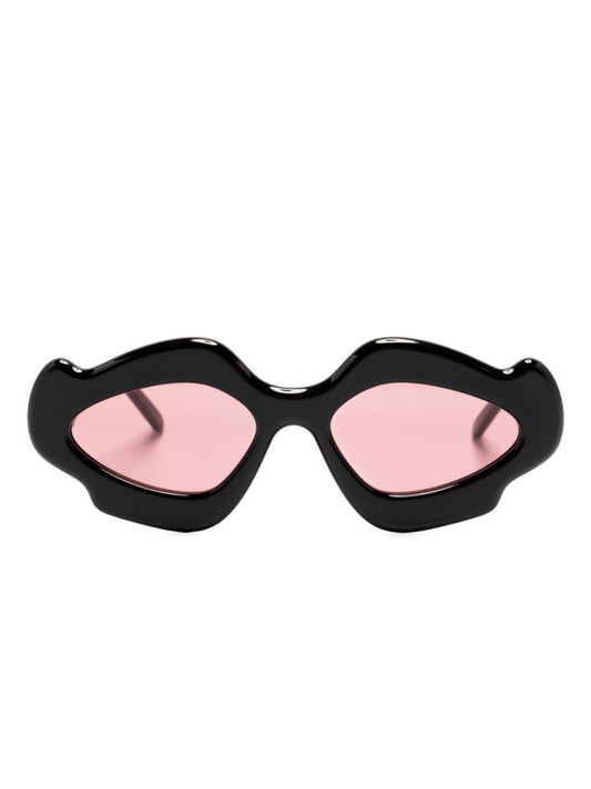 X Paula's Ibiza Black Scalloped Cat-eye Sunglasses