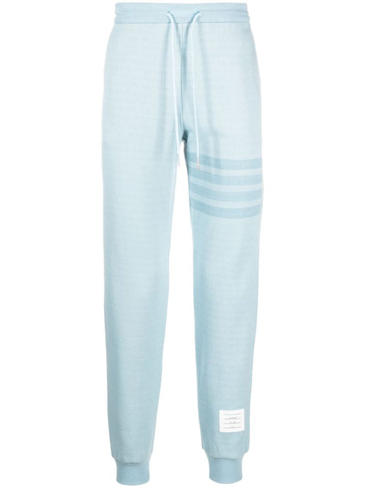 Blue 4-bar Stripe Cotton Track Pants