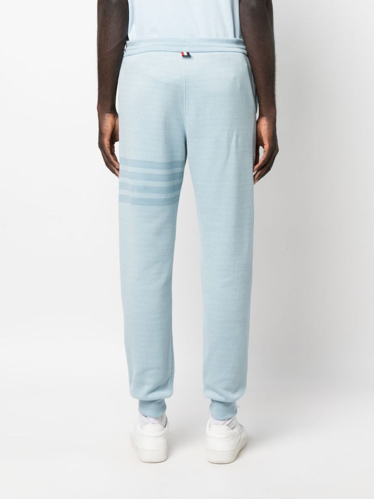 Blue 4-bar Stripe Cotton Track Pants
