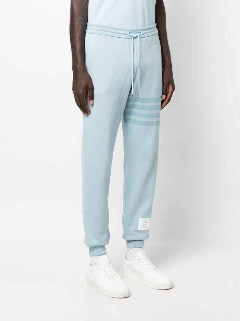 Blue 4-bar Stripe Cotton Track Pants