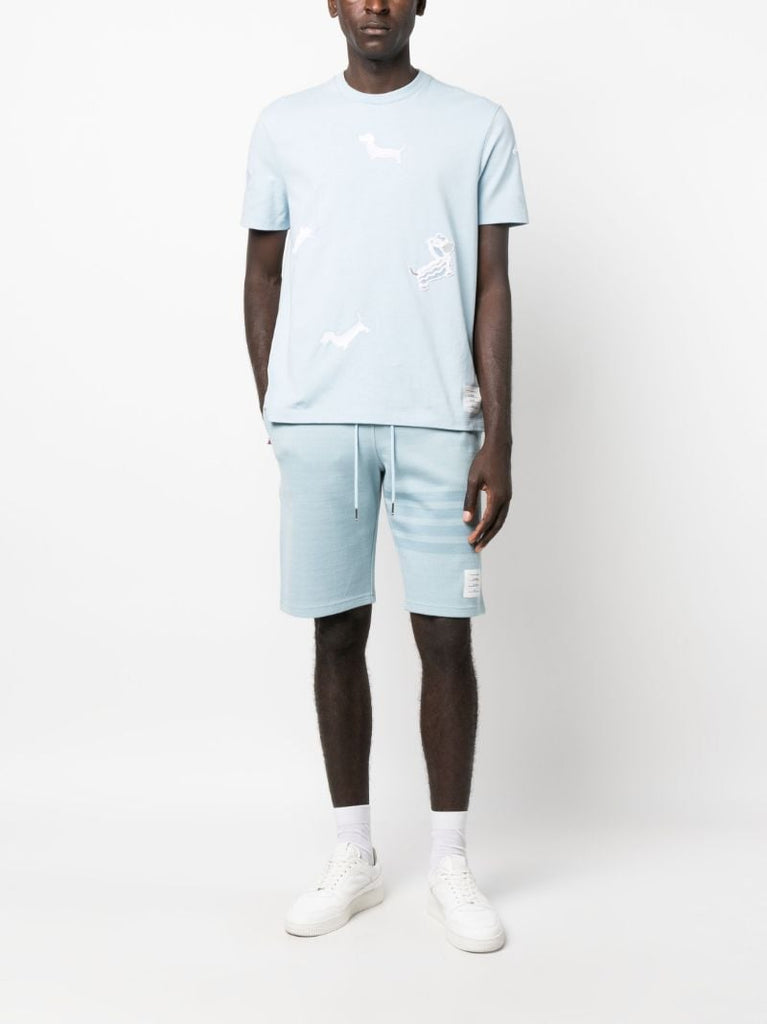 Blue 4-bar Cotton Track Shorts