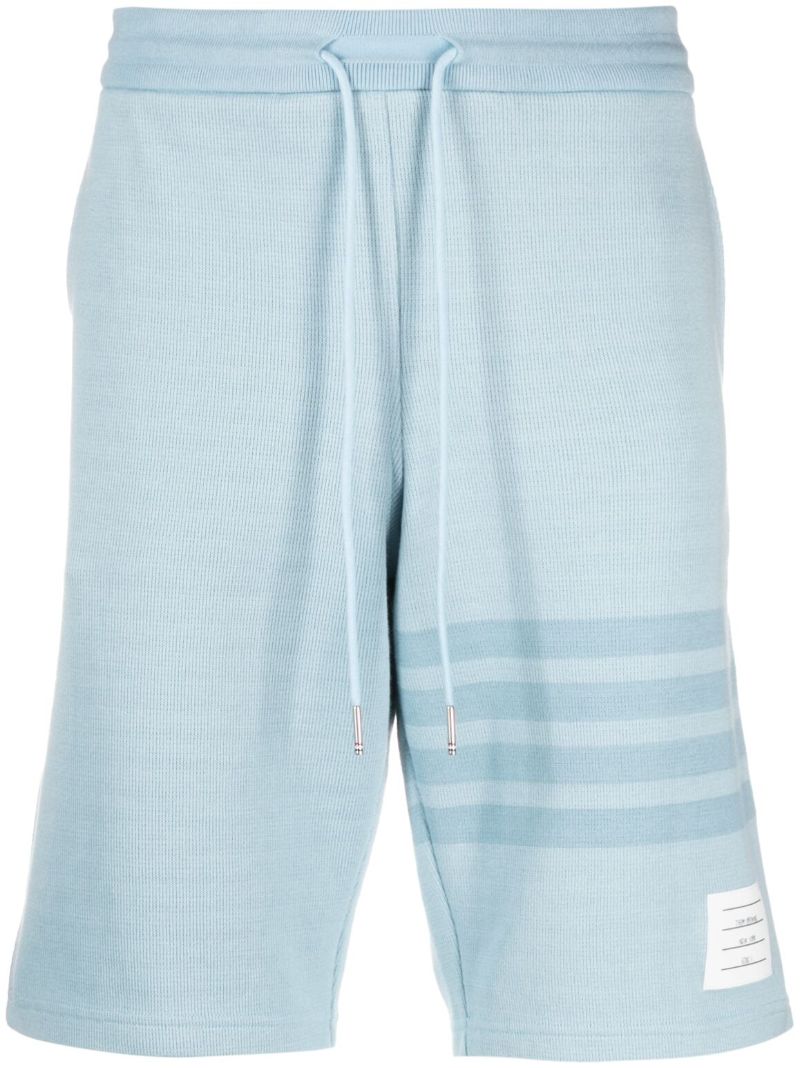 Blue 4-bar Cotton Track Shorts